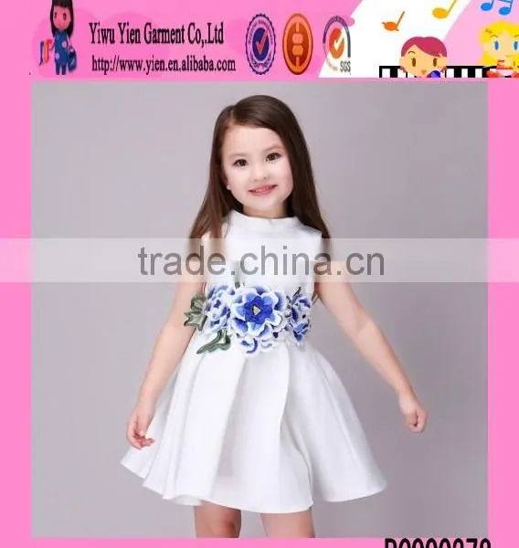 2016 Sea World Pattern Kids Dresses for Girls 2016 Summer Sleeveless Cheap Kids Girls Evening Dresses photo-4