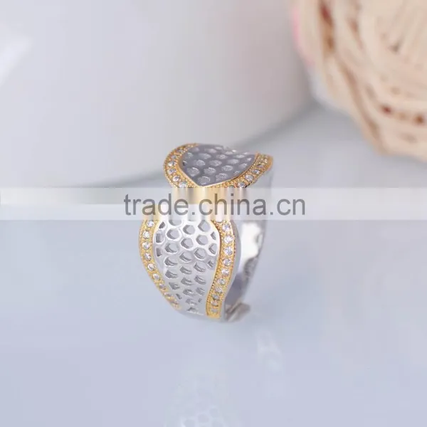 Wholesale 925 Sterling Silver Hollow Out Yellow Coral Ring photo-5