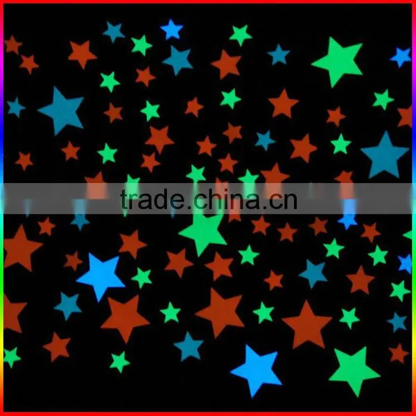 Green/blue/orange Light Glow in the Dark Star Stickers photo-2
