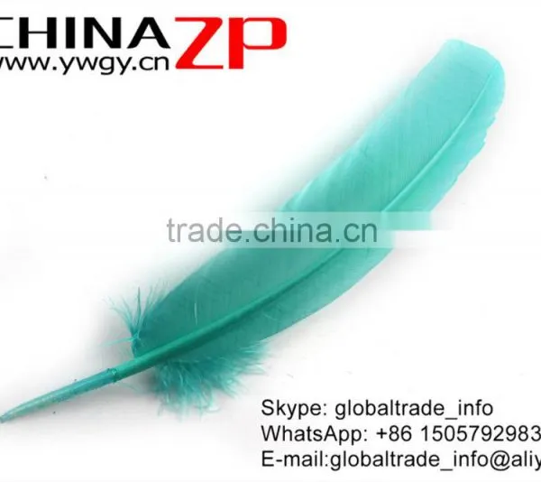 ZPDECOR Factory Exporting Beautiful Colored Peacock Blue Solid Color Turkey Feathers for Fashion Show photo-3