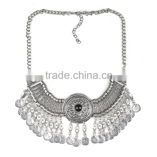 Trendy Vintage Alloy Tassels Coin Necklace photo-3