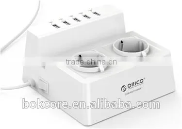 White Super Speed EU Type 6 USB Charging Ports Power Strip for Tablet PC / IPhone photo-2