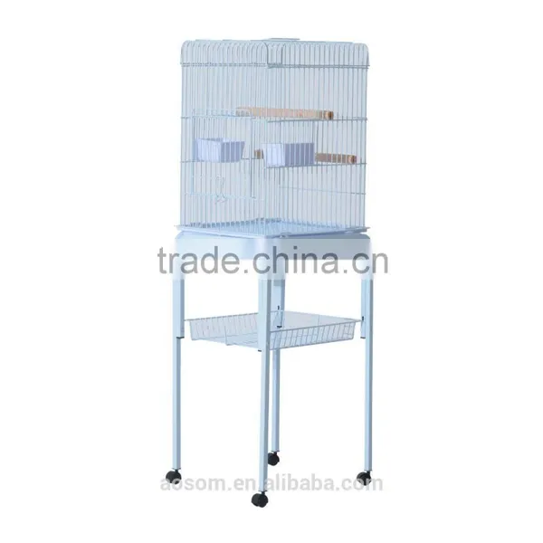 Pawhut 51" White Garden Metal Feeding Bird Cage photo-3