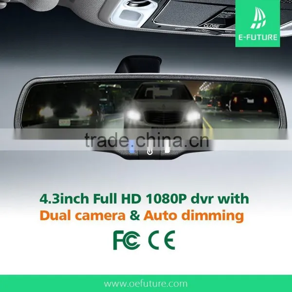 Car Rearview Mirror Monitor+ Dvr HD Car Driving Recorder+rearview Mirror With Rader Detector+Auto Dimming Mirror photo-3