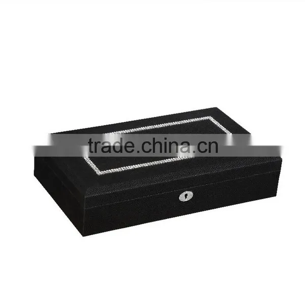 Chinese Factories Wholesale Custom PU 12 Slot Watches Boxes, Leather Black Fashion Beautiful Display Box photo-4