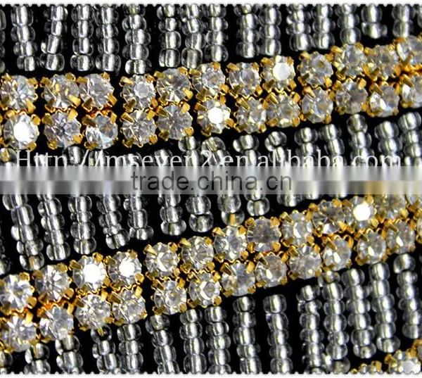 New Fashion Rhinestone Beaded Felt Fabric Collar, Chunky Bead Necklace for Garment photo-3