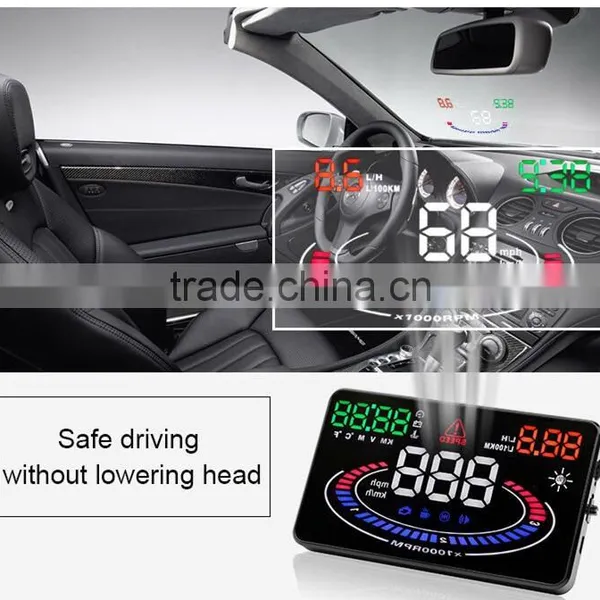 New Wholesale OBD HD Colorful Big Screen Display Universal Head Up Display For Car Cheap Price photo-2