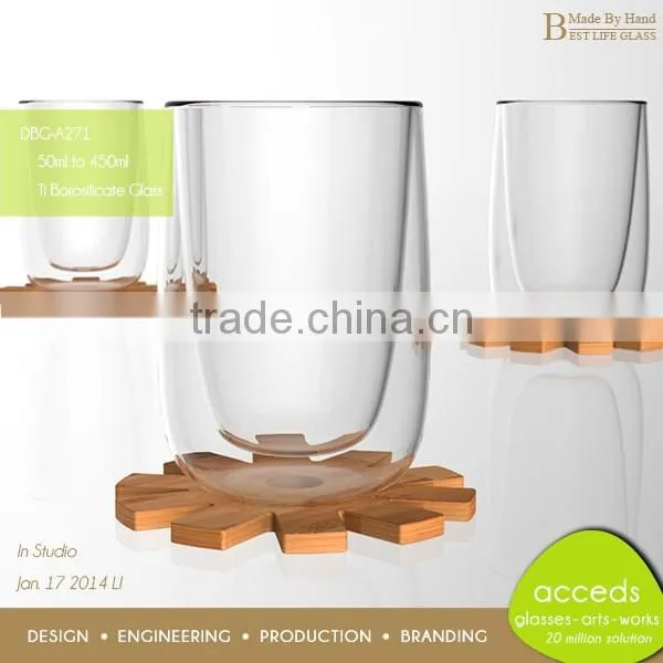 Stylish Handmade Wide Mouth Drinking Glass Cup photo-5