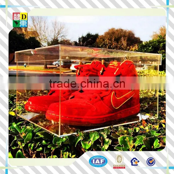 2015acrylic Lucite Shoe Box With Lid New Arrival Acrylic Sports Shoe Display Case Hot Sale photo-4