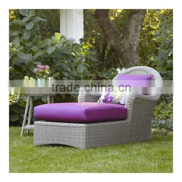 Outdoor Furniture Casual Garden Rattan Sun Lounger With Cushion photo-3