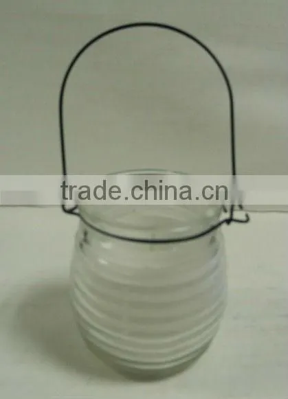 clear glass candle holder with handle