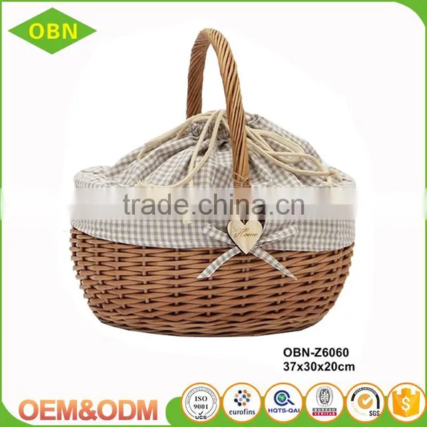Wholesale Empty Round Wicker Picnic Hamper Basket With Cover photo-2