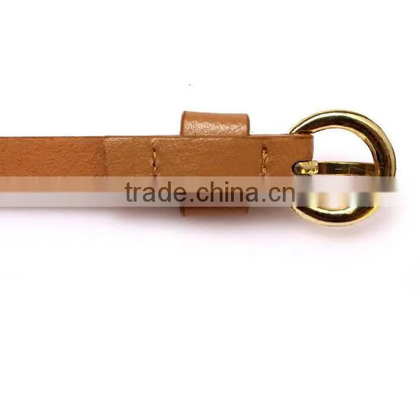 Wholesale Rivet Decorated Ring Buckle Girl Thin PU Waist Belt photo-6