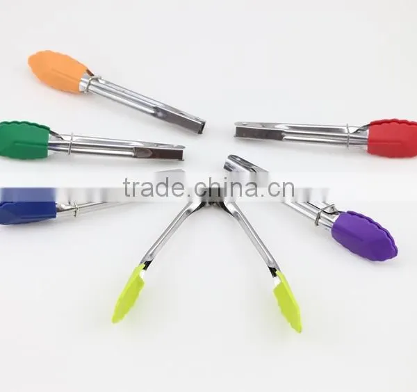 Mini Silicone & Stainless Steel Tongs (Assorted Colors) photo-3