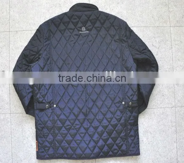 European Style Diamond Stitching Cotton Padding Quilted Bomber Jacket photo-6