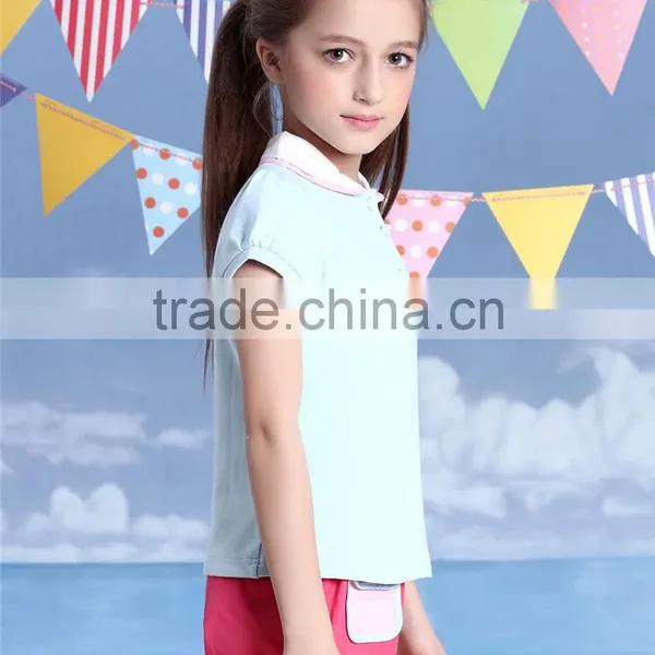 Little Girl Clothing Suit Kids Bulk Wholesale Soft Cotton Children Polo t Shirt photo-3