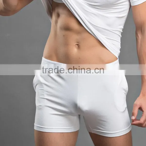 Whilte Plain Cotton Seamless Underwear for Boys Wholesale