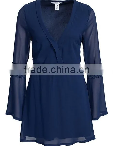 Whoelsale Custom Fashion Lace Boarder Dress For Women Designer One Piece Party V-neck Front Casual Dress photo-4