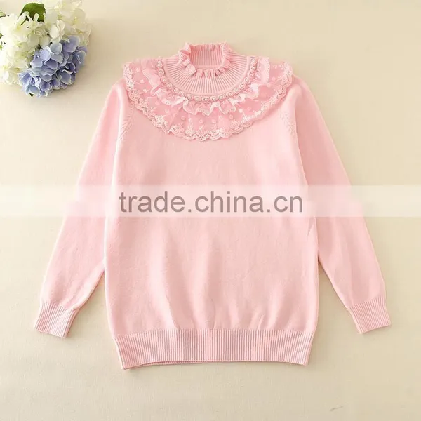 Long Sleeve Spring Sweaters Kids Fashion Turtleneck Clothes Children Good Quality Girls Grey Sweaters Wholesale photo-3