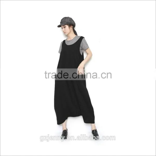 Ladies Gypsy Style Blank Long Black Romper Pants Plus Size Overall Jumpsuit Women photo-2