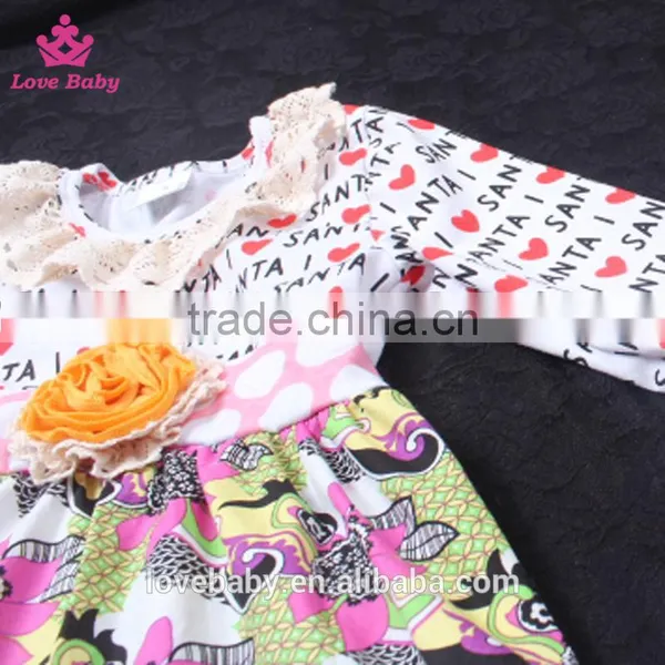 2016 Newest Letter I Love Santa Multi Layered Flower Girl Dress Top With Big Minky Polka Dots Icing Pants Wholesale LBYTZ001-57 photo-3