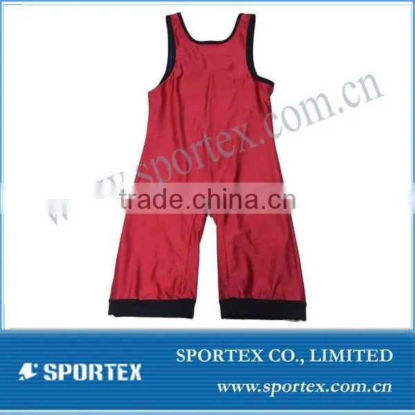 New Design Solid-colored Nylon Lycra Men's Wrestling Singlet #MZ0528 photo-5