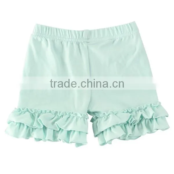 2017 New Fashion Little Girls Clothing Cotton Solid Blank Many Colors Girls Ruffle Shorts photo-4