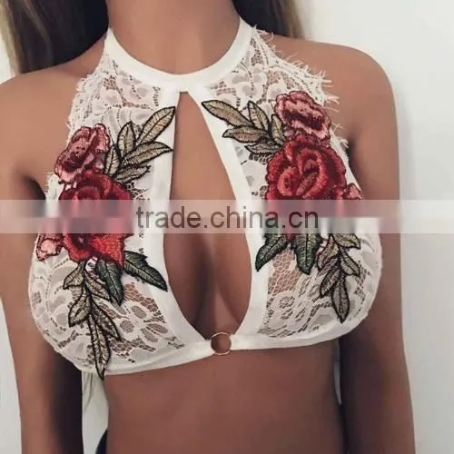 2017 New Style Halter Bra Floral Hot Sexy Women Bra photo-3