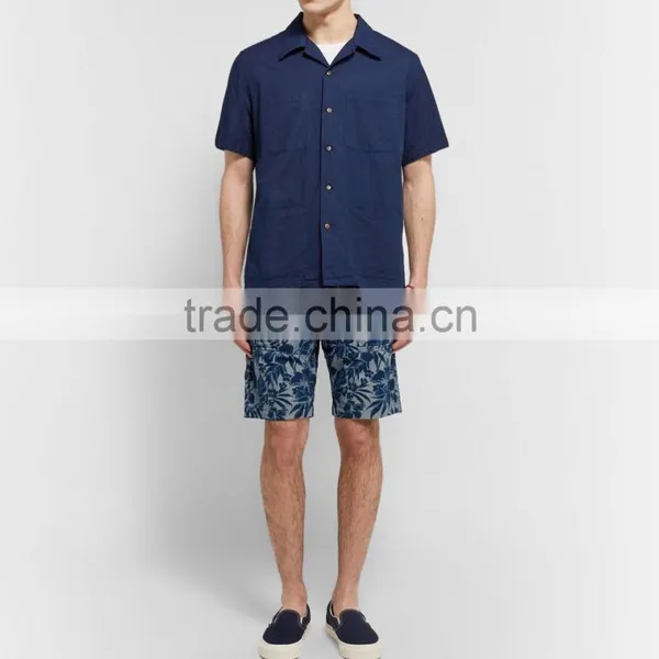 High Quality Whole Through Floral Prints One Button Closured Chino Shorts for Men photo-4