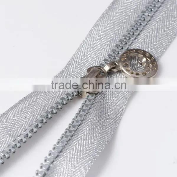 5# O/E Resin/Plastic Zips With Silver Teeth and Tape photo-2