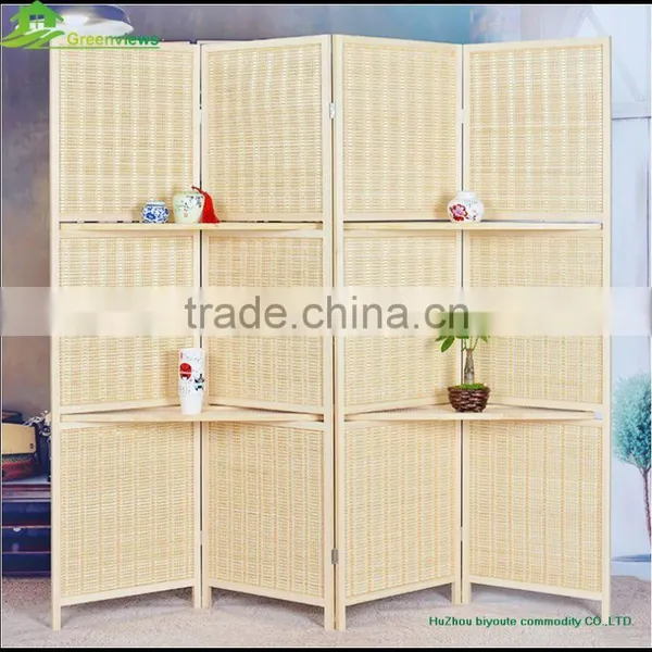 Wood partition decorative paper rope folding screen room divider partition custom folding partition office wall GVSD010