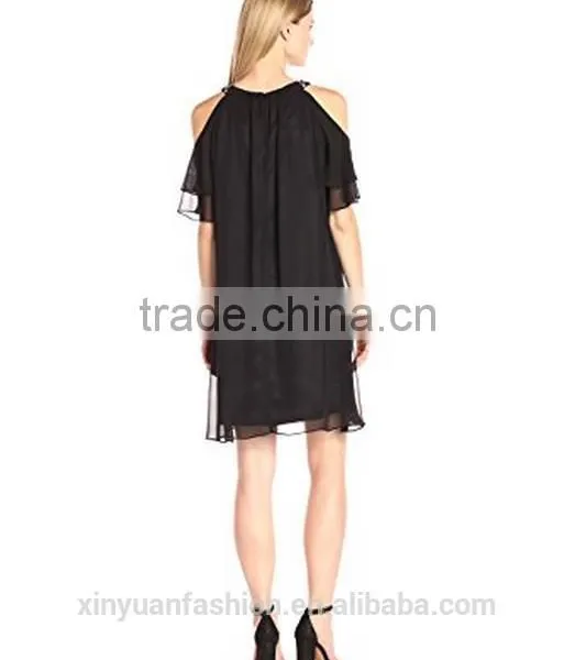 Top Quality Fashionable Beaded Cold Shoulder Dress for Bridesmaid Dress photo-4