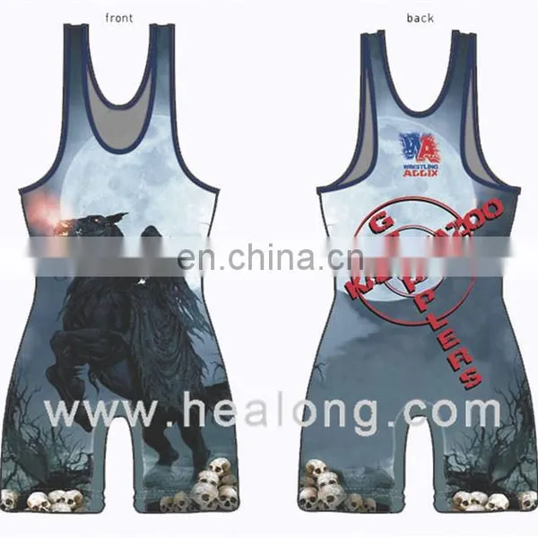 Healong Fully Sublimation Infant Wrestling Singlet New
