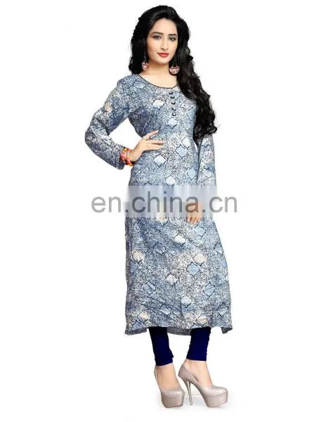 Decent Casual Wear Printed Rayon High Quality Kurti 2017