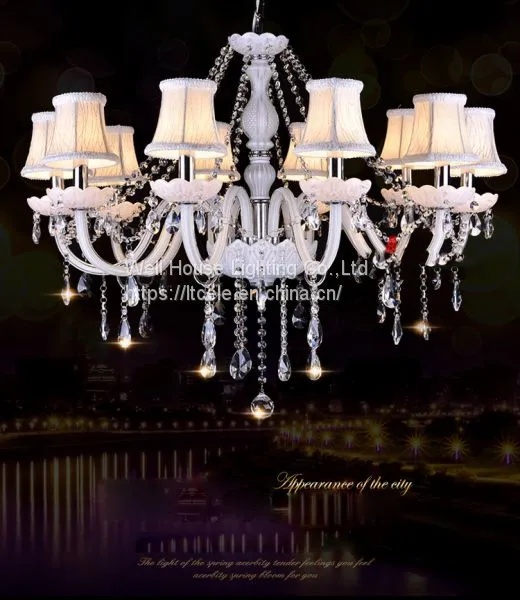 Modern Style White Crystal Chandeliers Modern LED Chandeliers For Living Room Wedding Decorat