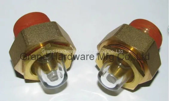 NPT Thread 1/2 Inch Brass Domed Oil Level Sight Glass Window for Radiators photo-2