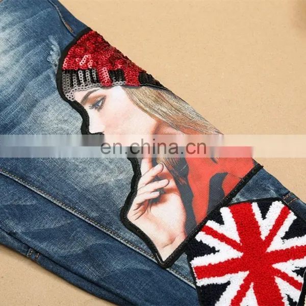 DiZNEW Trendy Cloth 2020 New Popular Embroidery Skinny Heavy Washed Men Denim Jeans photo-6
