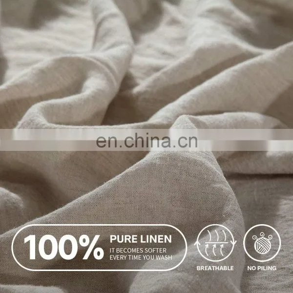 Fitted Sheet 35cm Deep Pocket-100% Pure Natural Linen Plain Mattress Protector Bed Sheet-(Linen,Super King 182x200cm) photo-6
