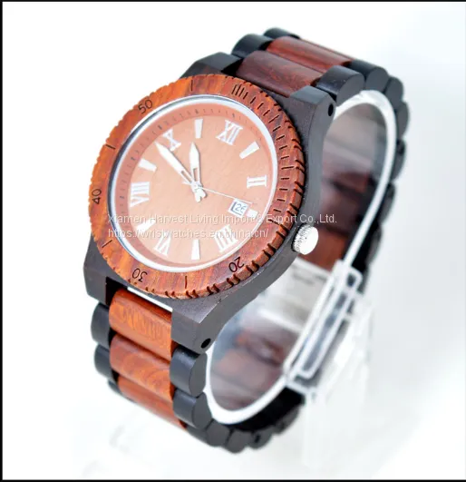 Wholesale Ebony Wooden Watch Wood Dial Quartz Brand Watches Christmas Gift photo-2