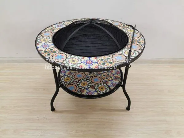 Outdoor Metal Brazier Square Table Firepit Garden Patio Heater/BBQ/Ice Pit With Waterproof Cover (Fire Pit & Grill)