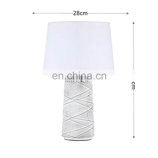 Korean Fancy Ceramic Table Lamp Antique Design Hotel Bedroom Decoration White Desk Lamp photo-6