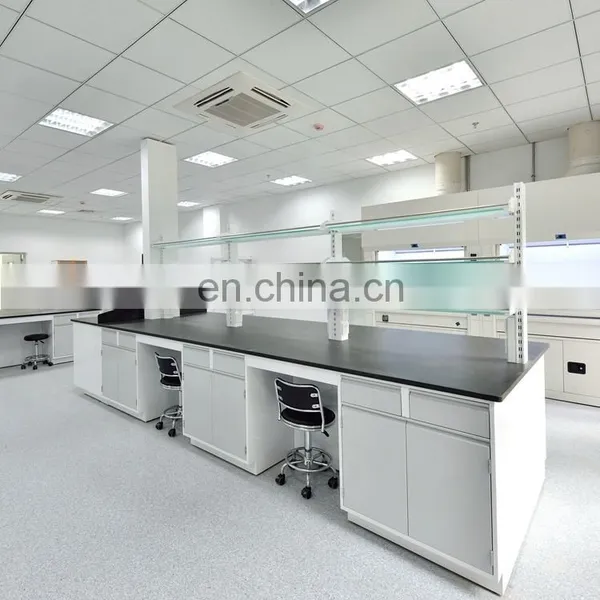 China Steel Lab Furniture Work Bench Science Lab Island Table With Underneath Cabinets photo-2