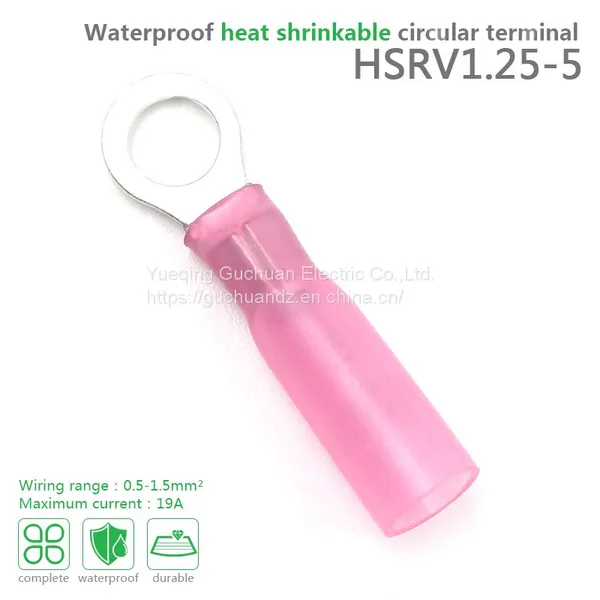Waterproof Heat-shrinkable Round Terminal HSRV1.25-5 for 22-18 Line photo-4
