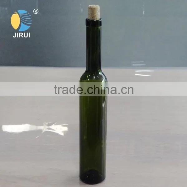 Factory Customized 375ml Black Green Wine Bottle With Cork photo-6