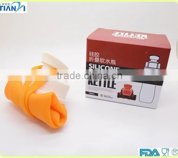 Eco Friendly FDA Standard Foldable Silicone Water Bottle