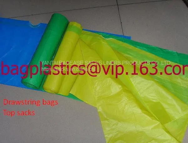 Heavy Duty Biodegradable Drawtape, Plastic Drawstring Heavy Duty Garbage Trash Roll Bag,closure Drawtape Bag for Garbage photo-2
