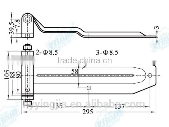 01121 Zinc Plated Steel 295mm Semi Trailer Door Hinge photo-3