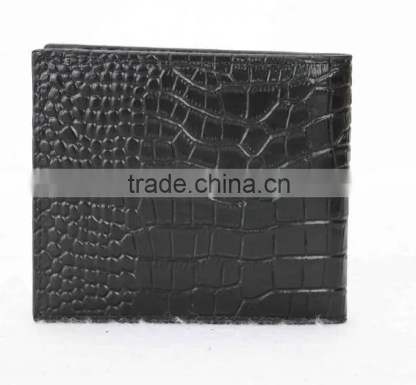 High Quality Custom Wholesale RFID Genuine Crocodile Pattern Cow Leather Small Wallet for Men photo-5