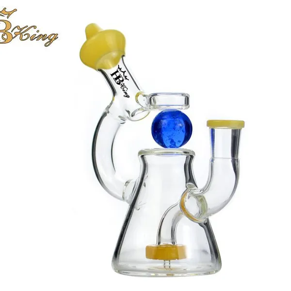 KR175 6 inch microscope bongs with glow in the dark spin ball