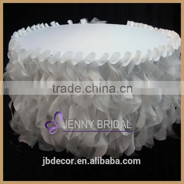 TS055E New Fancy Organza and Taffeta Curly Willow Wedding Table Skirting Quality Choice photo-4